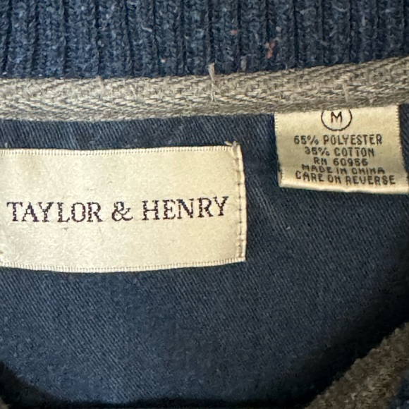 Vintage Taylor & Henry Gray Men’s Full Zip High Neck Sweatshirt MINTY Men’s M - Picture 5 of 5